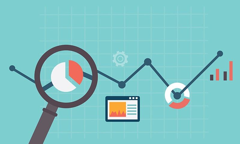 Flat vector illustration of web analytics