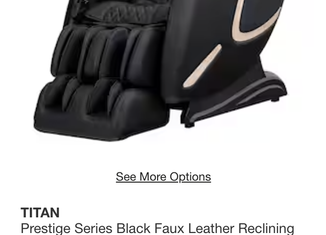 Massage chairs 55% off at homedepot